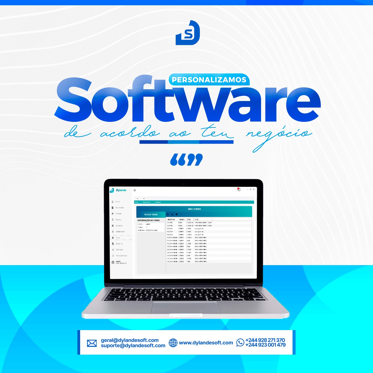 Equipe de tecnologia da Dylande trabalhando em moderno escritório com computadores e telas mostrando dashboards de gestão empresarial
